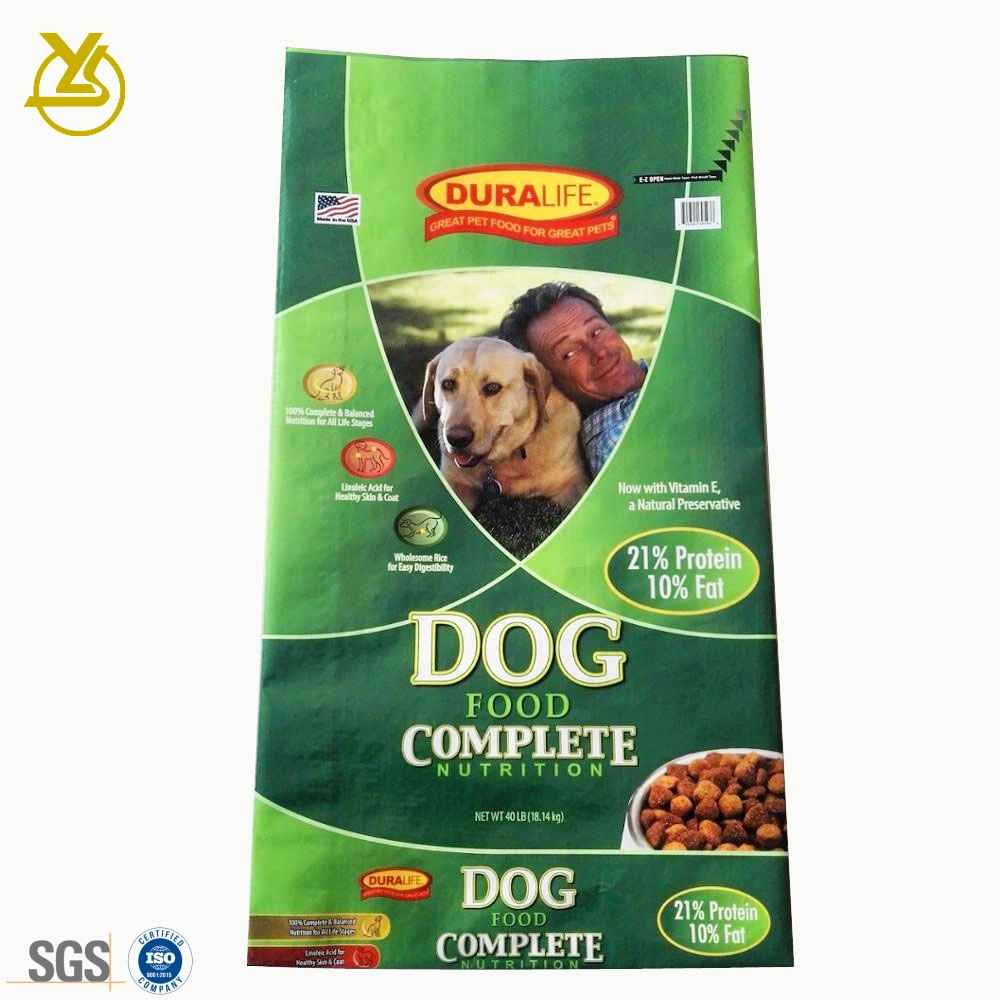 SGS Certified Animal Packing 25lb 50lb BOPP Laminated Woven Feed Bag for Dog Pet Food
