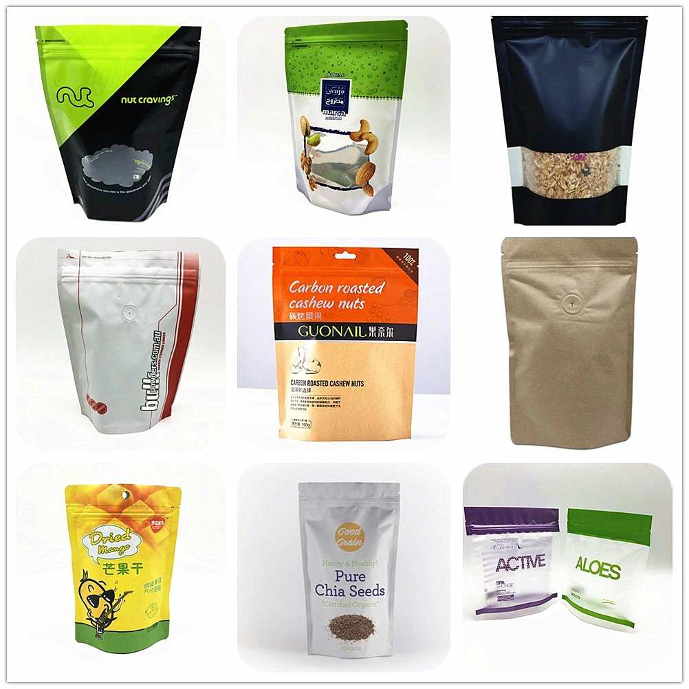 Aluminum Foil Ziplock Vacuum Rice Coffee Tea Cookies Chips Food Storage Safe Plastic Packaging Pouch Packing Bag