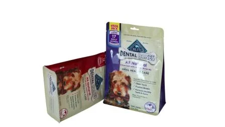 Гибкая упаковочная сумка на молнии для корма для собак и кошек/корма для домашних животных с плоским дном/сумкой с боковой складкой для корма для домашних животных