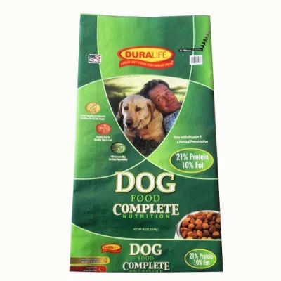 Сертифицированная SGS упаковка для домашних животных 25 фунтов 50 фунтов ламинированный BOPP тканый мешок для корма для собак