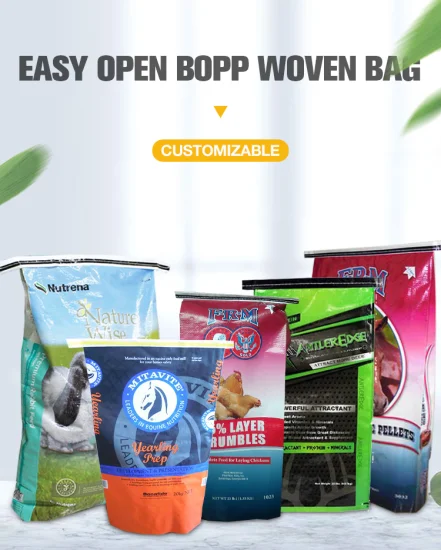 20 кг полипропиленовые мешки для корма для животных, ламинированные полипропиленовые мешки для корма